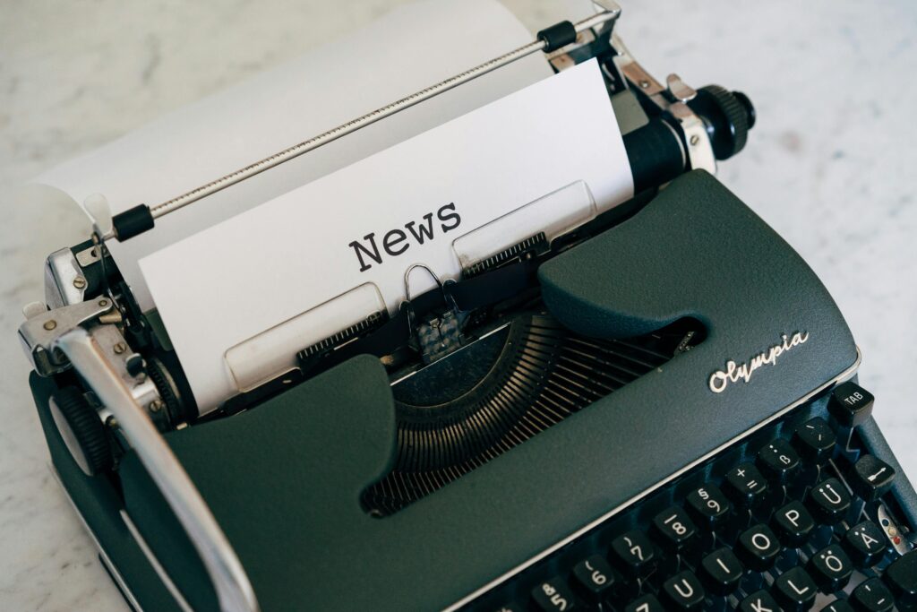 pexels photo 4057663 4057663 Close-up of an antique typewriter with 'News' on paper.